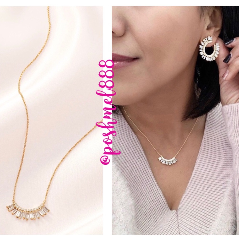 Stella & Dot | Crystal Rhinestone Baguette Blitz Delicate Necklace